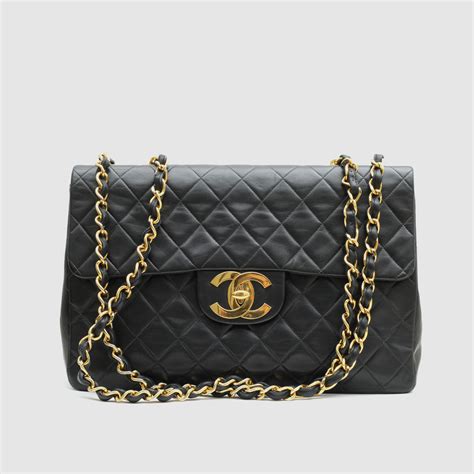 chanel classic handbag large|chanel black classic quilted handbag.